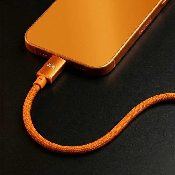 Forever Saffron-kabel USB-C - USB-C 1,0 m 60W orange