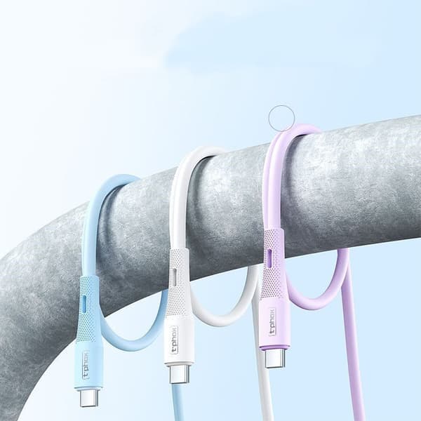 T-PHOX kabel GENTLE USB-C / USB-C 60W 1M vit vit