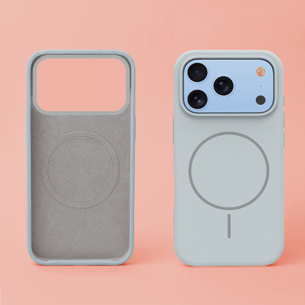 Silikon tunt Mag-skal för iPhone 17 Pro / iPhone 18 Pro silver