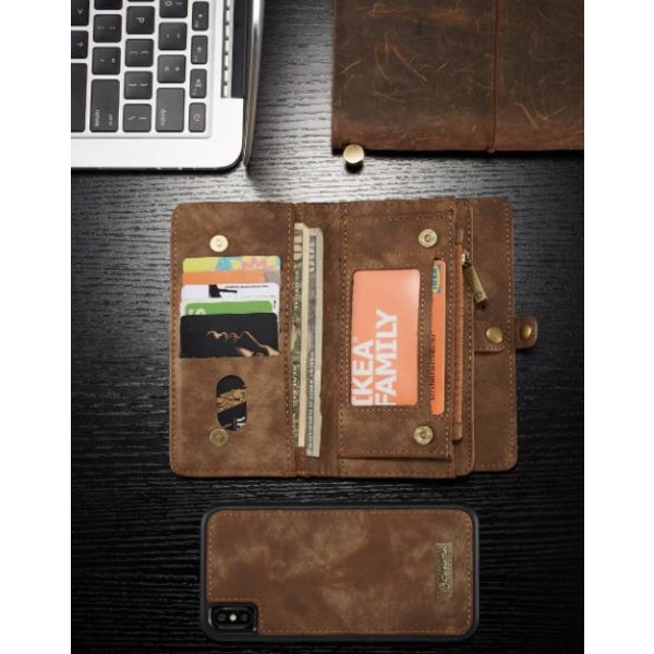 caseme 008 för iphone X/ Xs plånbok fodral med 8 kort platser