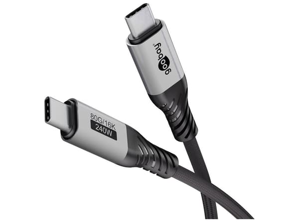 Goobay USB4 Type-C-kabel 1 m – Svart svart