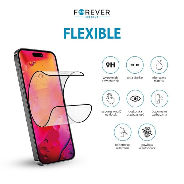 Forever Flexibelt hybridglas för iPhone 14 Pro Max 6,7\"