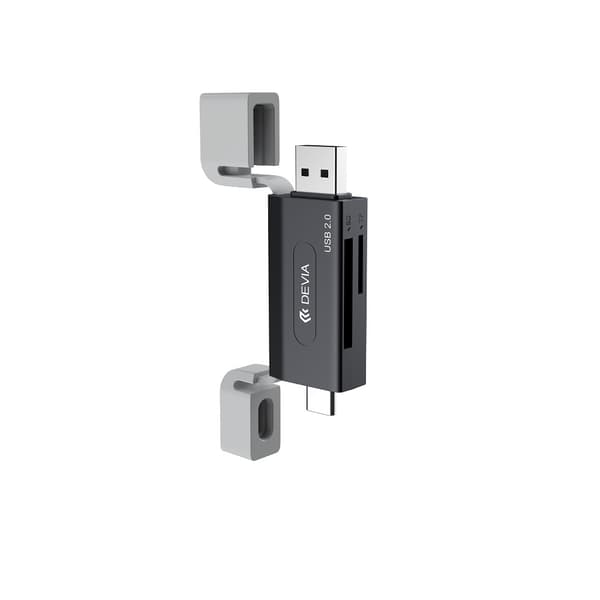 Devia kortläsare 2in1 EL239 USB/USB-C 2.0 svart