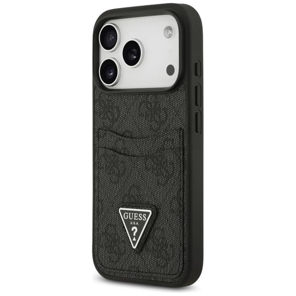 Guess 4G Double Card Triangle skal för iPhone 17 Pro svart