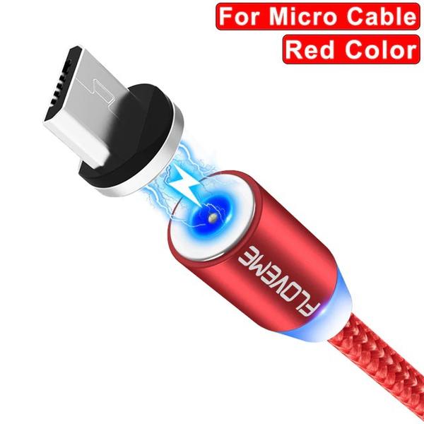 1 m  magnet laddare för micro-usb röd Red