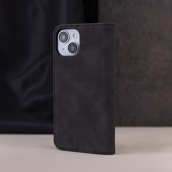 IPhone 16 plus Plånboksfodral Smart Suede - Svart svart