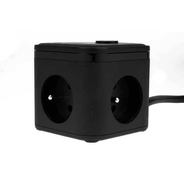 Huslog kubförlängningssladd med USB