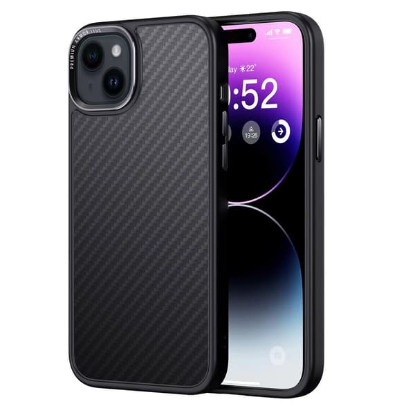 Comma case Kevlar Mag för iPhone 15 Plus svart