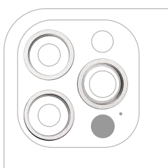Bakre kameraram endast för iPhone 12 Pro (Silver) (3-delat set) (10-pack)