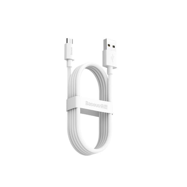 Baseus kabel Simple Wisdom USB - microUSB 1,5 m 2,1A vit 2 st