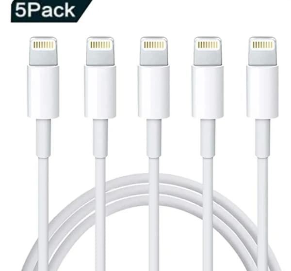5-pack iPhone 5, 6, 7, 8, X/Xs/11 laddkablar
