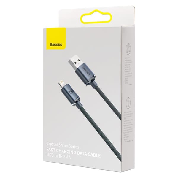 Baseus kabel Crystal Shine USB - Lightning 1,2 m 2,4A svart svart