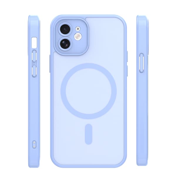 Mag Matt skal för iPhone 12 ljusblå camera protection blå