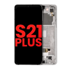 OLED-enhet med ram för Samsung Galaxy S21 Plus 5G (Eftermarknad Plus) (Phantom Silver) silver