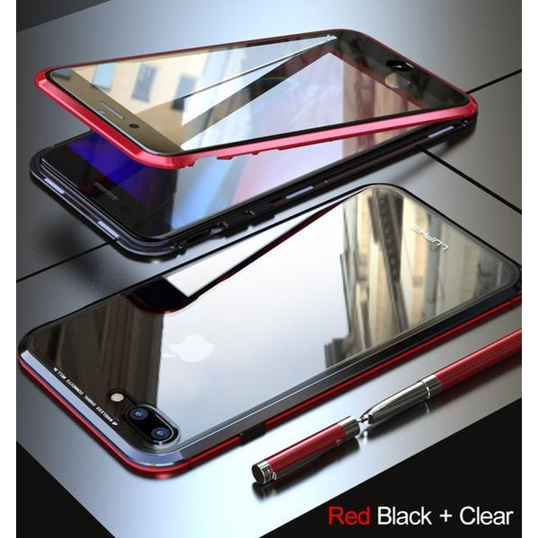Dubbelsidig magnet fodral med härdat glas för iphone 11 pro max|svart