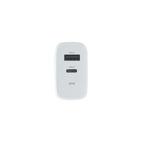 Maxlife MXTC-10-20AC PD QC laddare 1x USB-C 1x USB 20W vit vit
