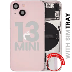 Baksida med smådelar för iPhone 13 Mini (EU / Global version) (Begagnad OEM-dragning: Klass B) (Rosa) rosa