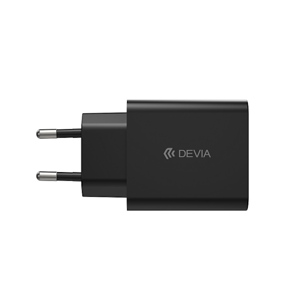 Devia väggladdare Rocket PD 45W 1x USB-C svart + kabel USB-C - USB-C