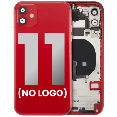 Baksida med förmonterade småkomponenter för iPhone 11 (ingen logotyp) (eftermarknad Plus) (röd) röd