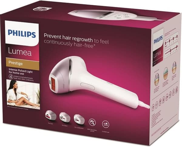 Philips Lumea Prestige BRI947 Hårfjernelses-system Pink vit