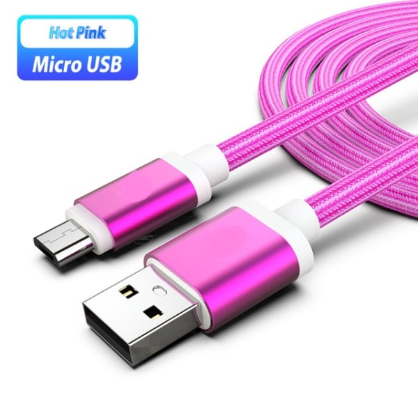 2 st 3m för laddnings kabel(micro-usb) för PS4-kontroll Färgad Kabel