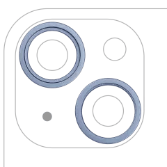 Bakre kameraramring endast för iPhone 14 / 14 Plus (blå) (2-delat set) blå
