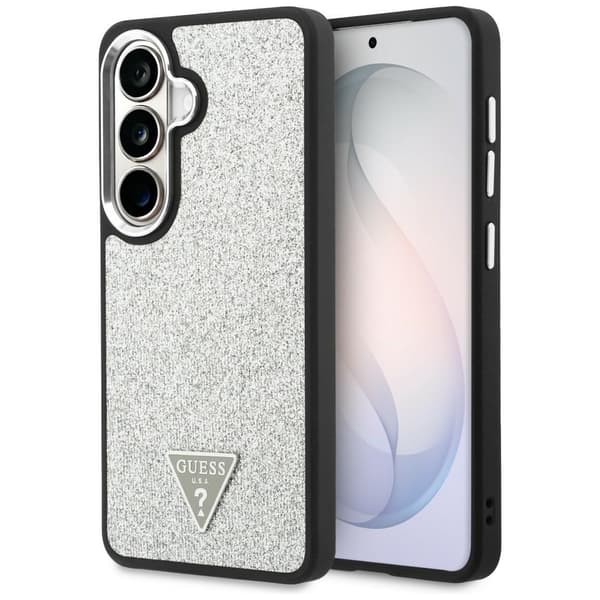 Guess fodral Fixed Glitter Triangle MagSafe för Samsung Galaxy S26 silver