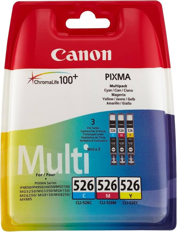 Canon CLI 526 C/M/Y Multi pack Gul Cyan Magenta bläckbehållare