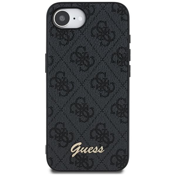 Guess HC MagSafe 4G PU Script Logo fodral för iPhone 16e svart
