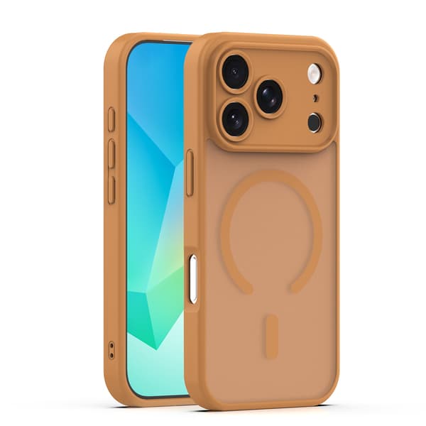 Mag Matt-fodral för iPhone 17 Pro Max 6,9\" / 18 Pro Max 6,9\" brun precisionshål