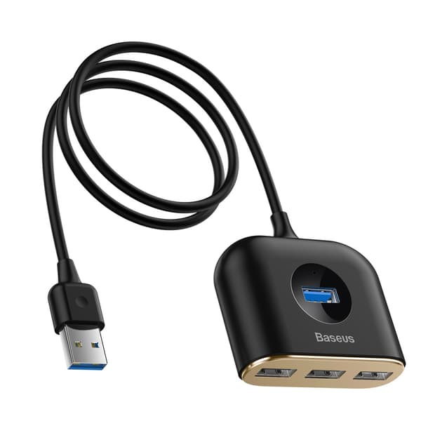 Baseus adapter HUB Square USB 3 0 till 4x USB svart