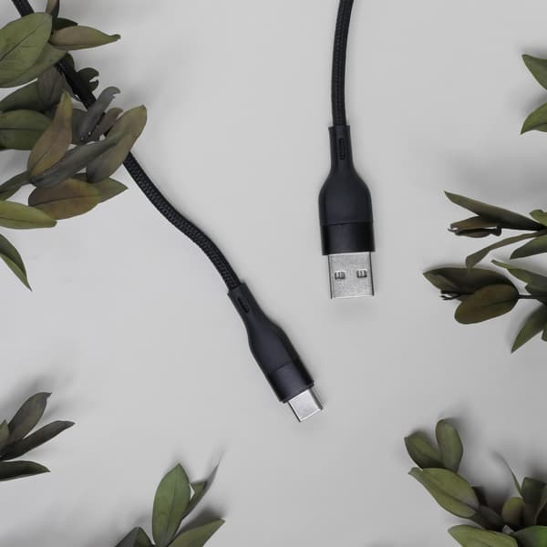 Maxlife MXUC-07 kabel USB - USB-C 1,0 m 3A svart nylon svart