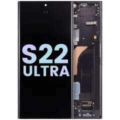 OLED-enhet med ram för Samsung Galaxy S22 Ultra 5G (Service Pack) (Phantom Black)