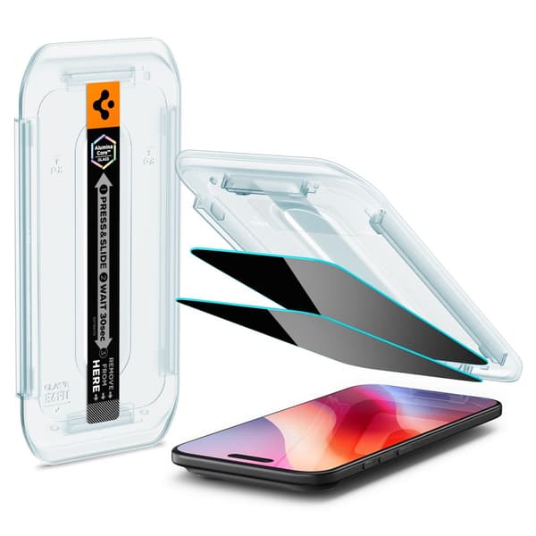 Spigen härdat glas Glas Tr ”Ez Fit” 2-pack för iPhone 17 Air Privacy