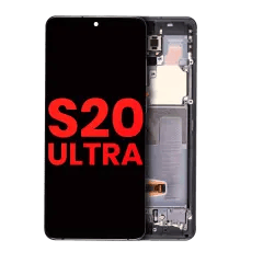 OLED-enhet med ram för Samsung Galaxy S20 Ultra 5G (Eftermarknad Plus) (Cosmic Gray) grå