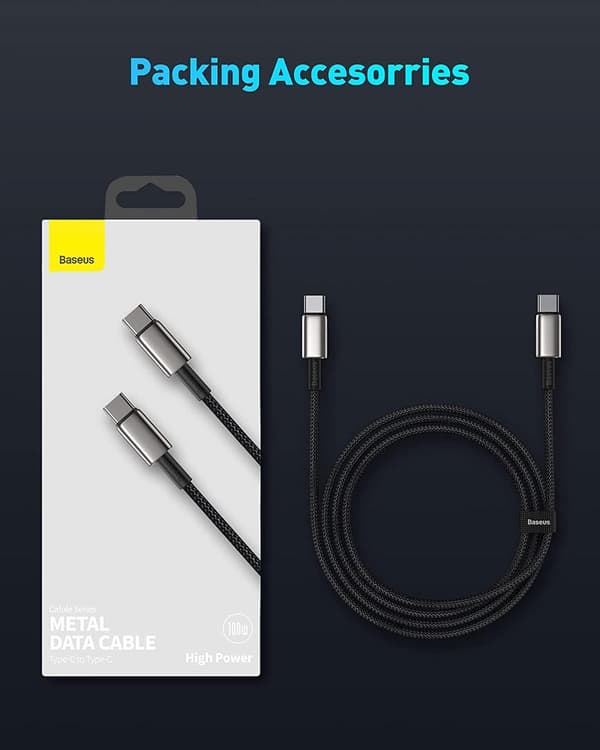 Baseus USB C -kabel, 100W PD 5A