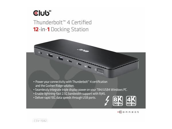 Club 3D CSV-1582 12-in-1 Thunderbolt 4 Dockingstation