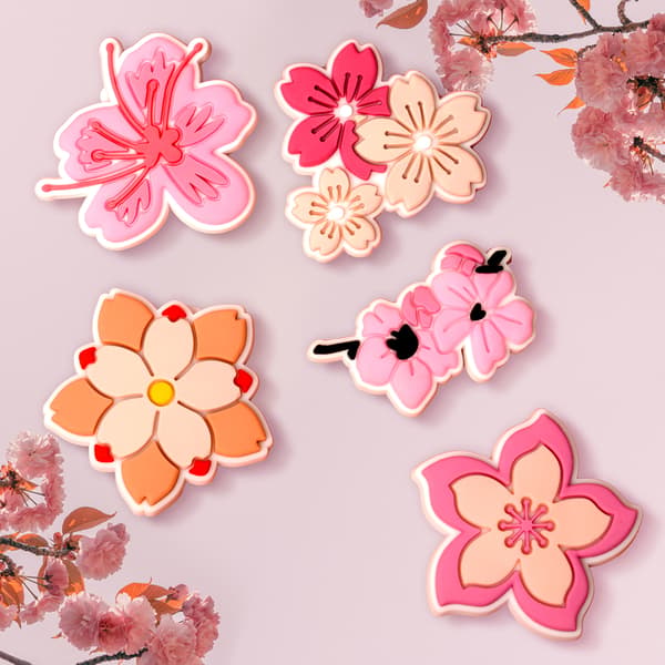 3D Sticker Pink Flowers 5-pack