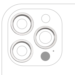 Bakre kameraramring endast för iPhone 12 Pro Max (silver) (3-delat set) silver