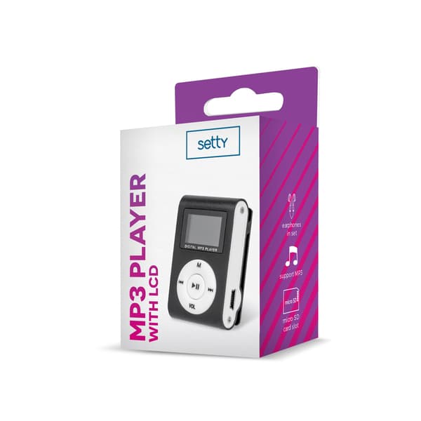Setty MP3 med LCD + hörlurar svart svart