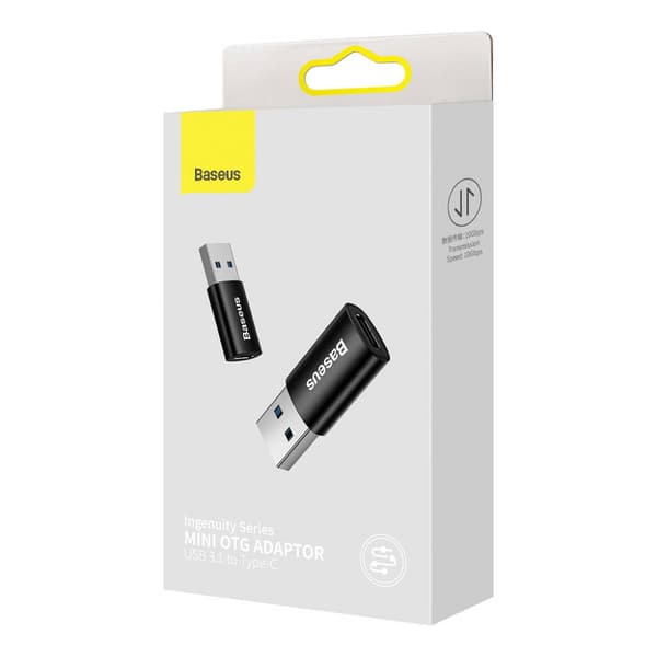 Baseus adapter Ingenuity USB-A 3.1 till USB-C svart OTG