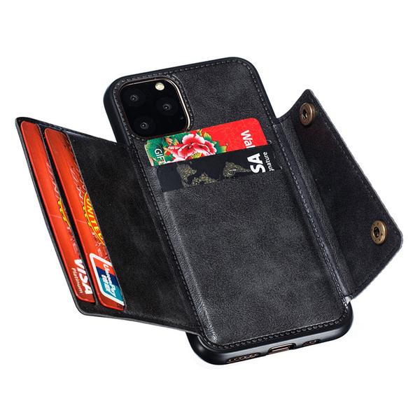 ny design iphone 11 pro max plånboks fodral med magnet brun Brown
