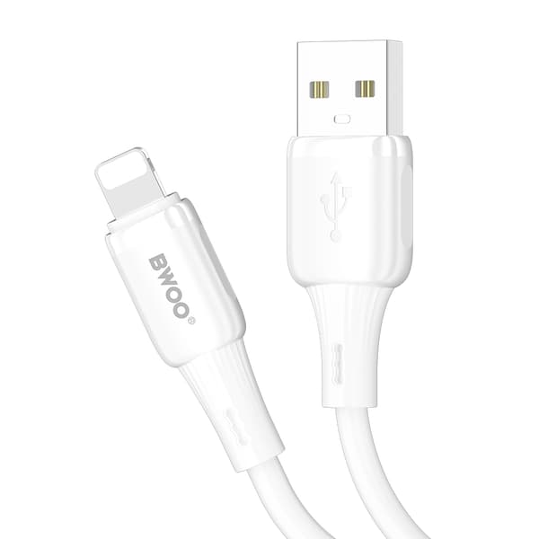 BWOO 3A silikonkabel X329L usb - lightning 3A 1m vit vit