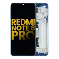 LCD-enhet med ram för Xiaomi Redmi Note 8 Pro (renoverad) (blå)