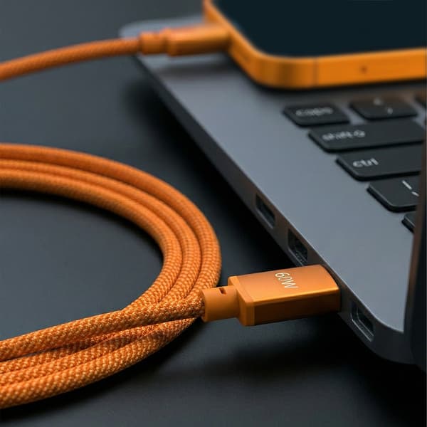 Forever Saffron-kabel USB-C - USB-C 1,0 m 60W orange