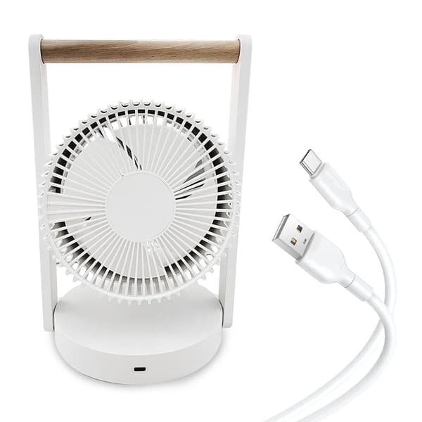 Wireless Table Fan with Night Light WB17 6.4\" USB-C 3600mAh