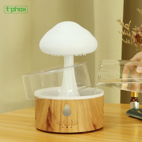 T-Phox Luftfuktare/diffuser med lampa regnmoln vit
