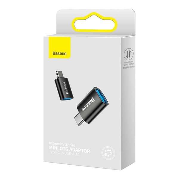 Baseus adapter Ingenuity USB-C till USB-A 3.1 svart OTG