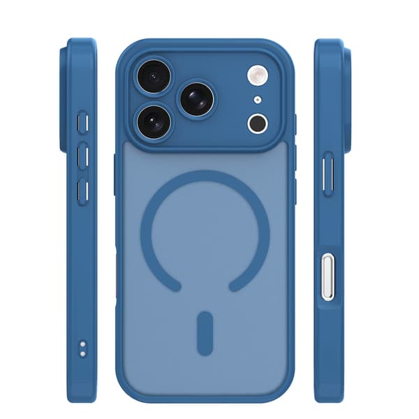 Mag Matt skal för iPhone 17 Pro / 18 Pro mörkblå kameraskydd blå