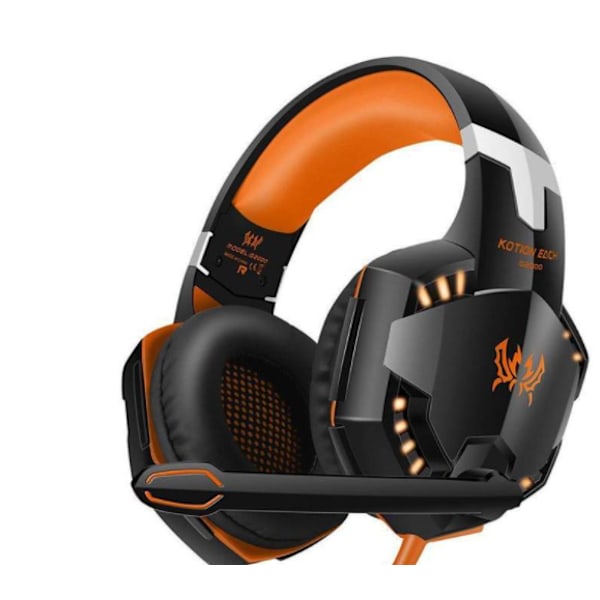 Spelheadset med mikrofon + spelmus orange